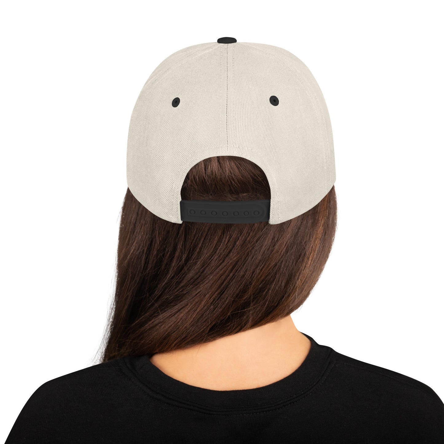 "Snapback hat with sun-shielding features and a dynamic look."