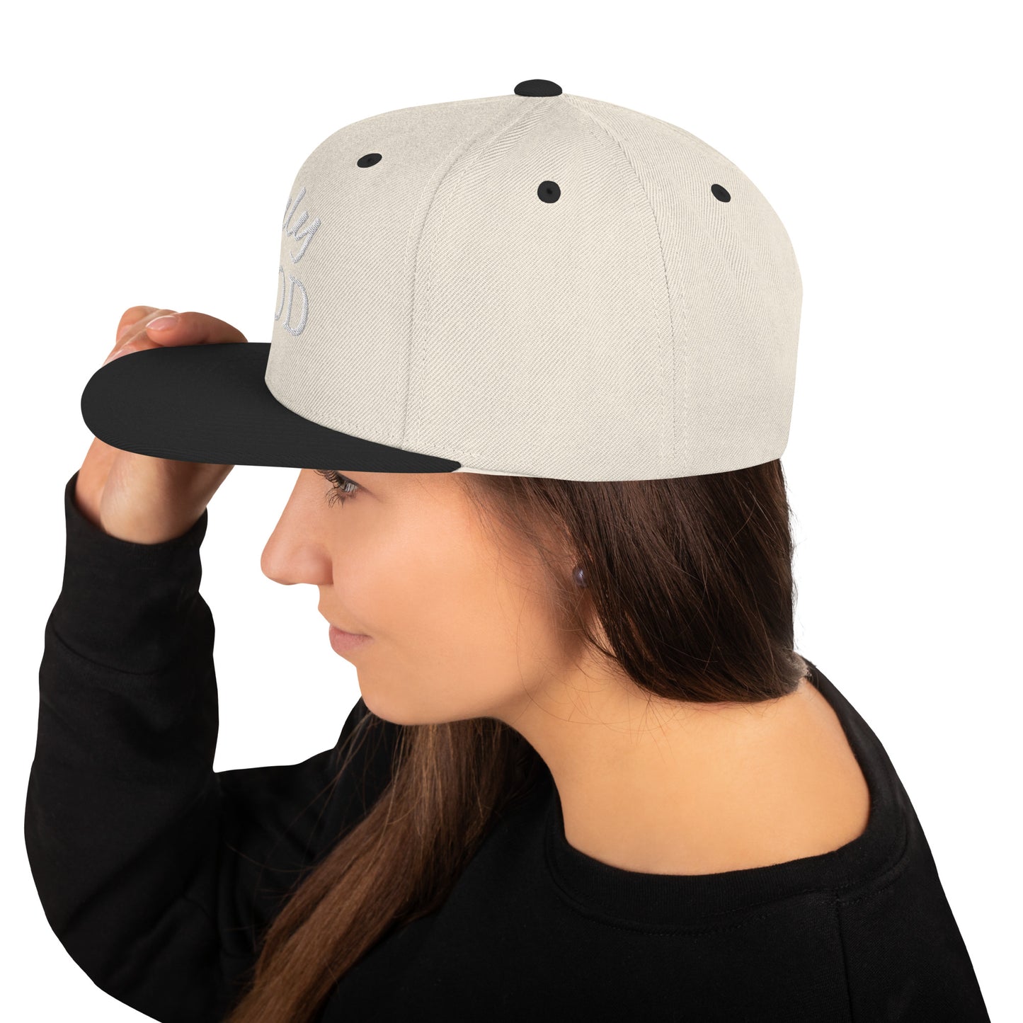 "Snapback hat combining lightweight comfort with rugged appeal."

