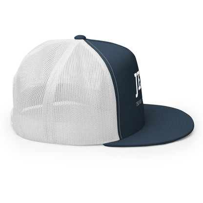 "Simple and sleek trucker cap with a clean, minimalist design.