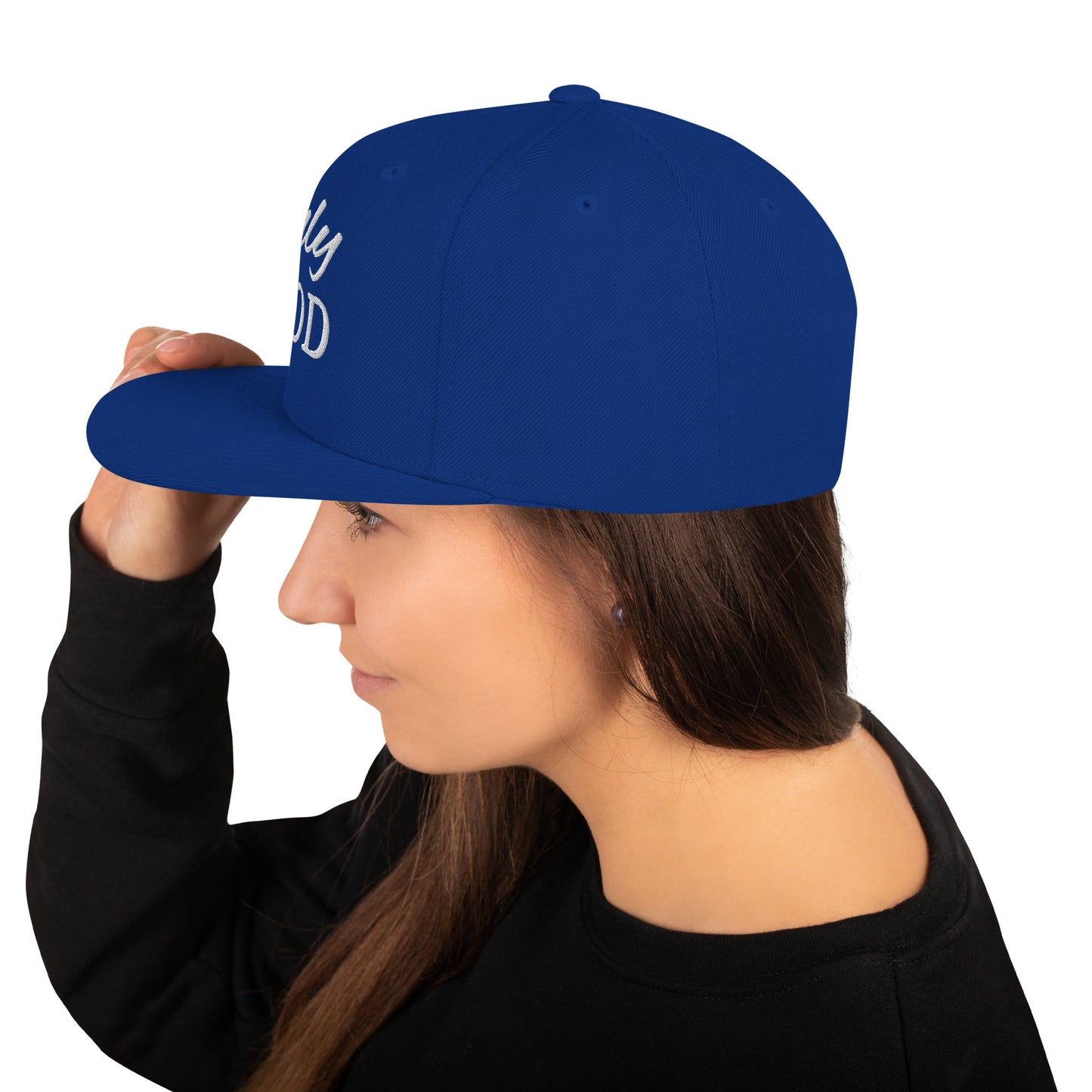 "Stylish snapback hat with a bold design for streetwear enthusiasts."

