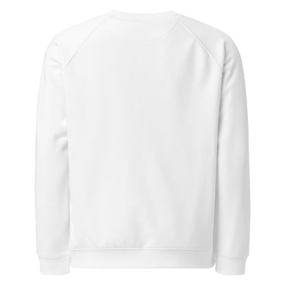 "Eco-conscious unisex raglan sweatshirt with a relaxed, casual fit